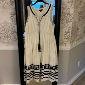 Glamour x Lane Bryant cream and black midi sundress